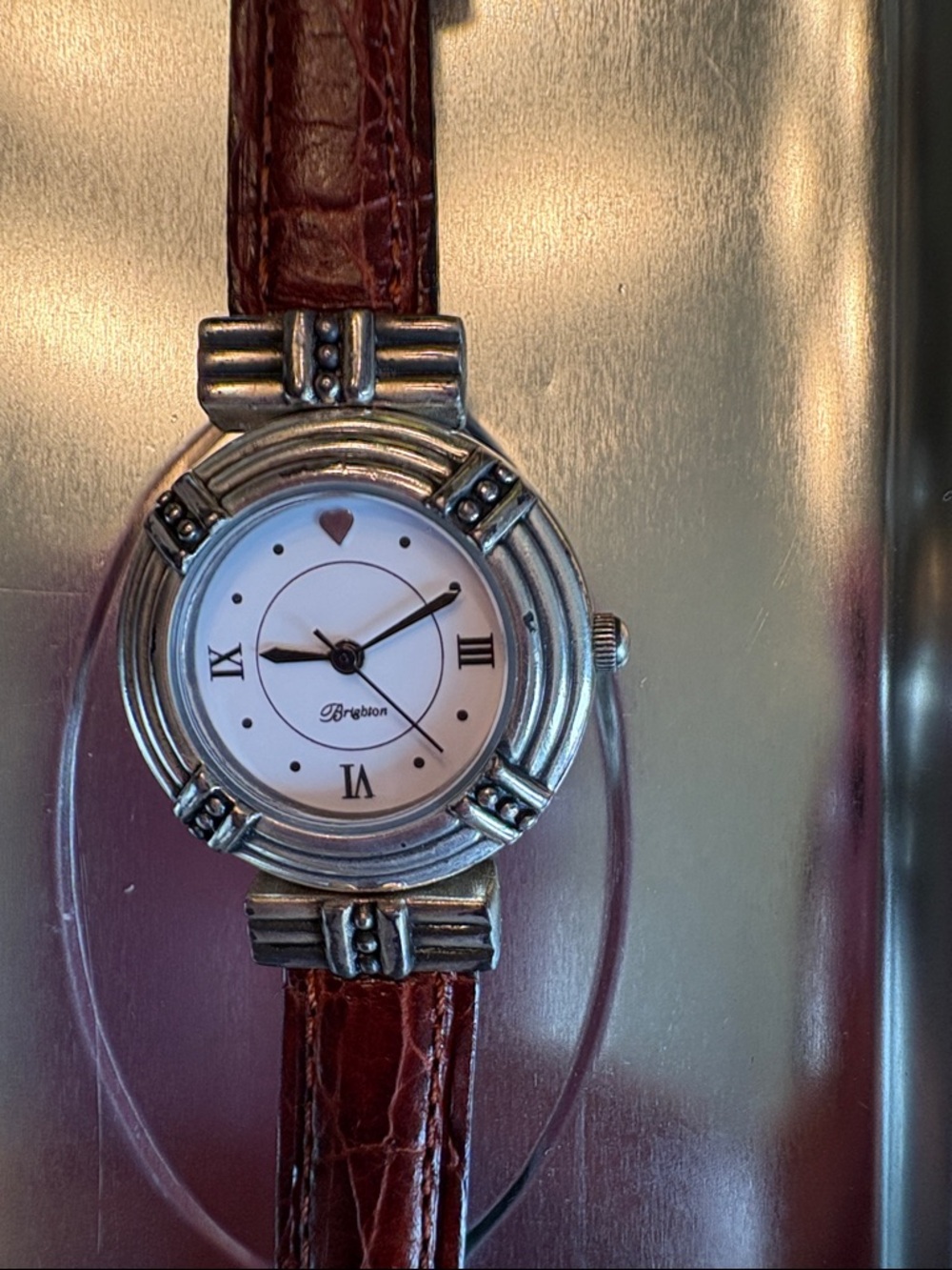 Brighton Silver Watch with Reversible Strap